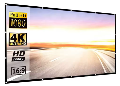 Prosty składany ekran projekcyjny – Kurtyna 16:9 | Full HD / 2K / 4K